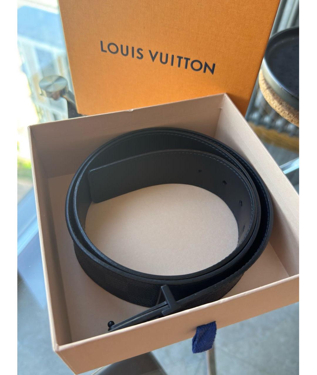 LOUIS VUITTON Серый кожаный ремень, фото 4