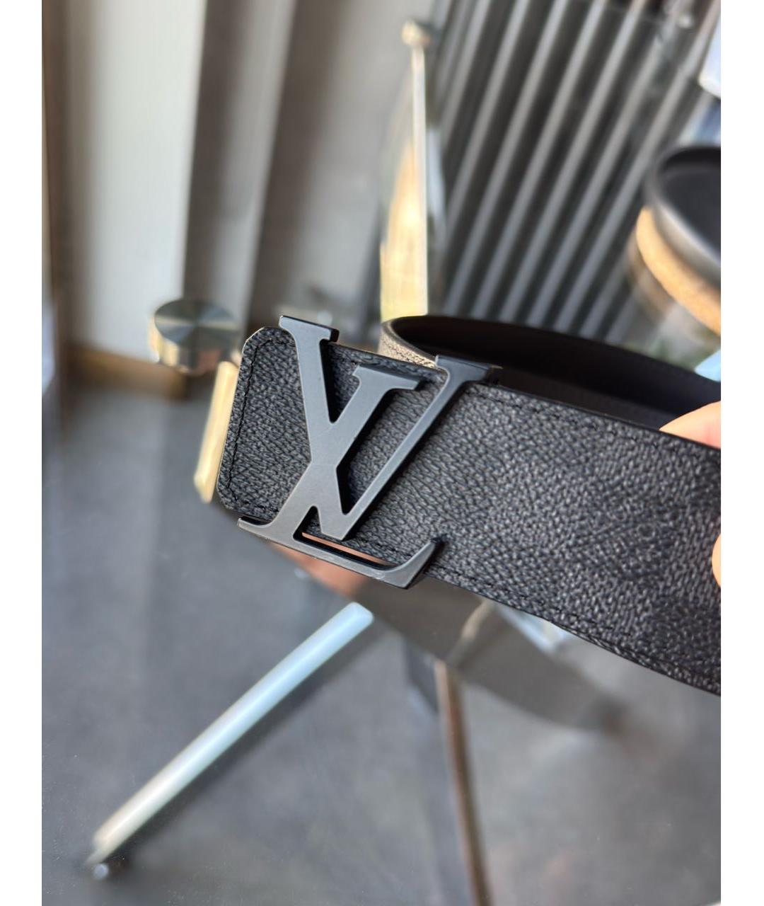 LOUIS VUITTON Серый кожаный ремень, фото 6