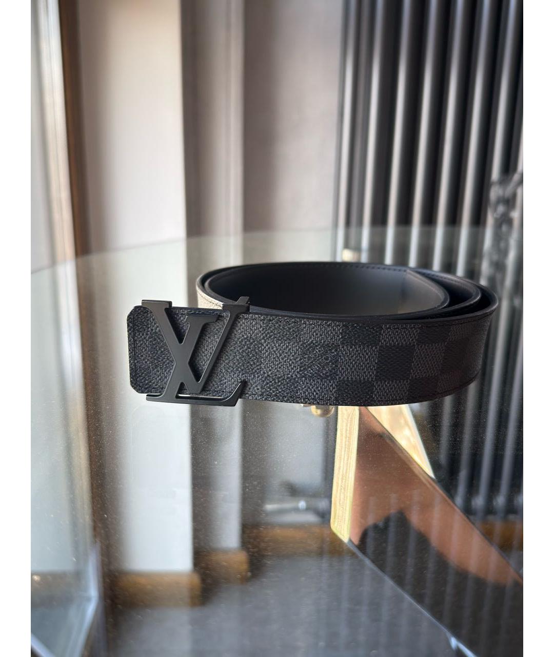 LOUIS VUITTON Серый кожаный ремень, фото 7