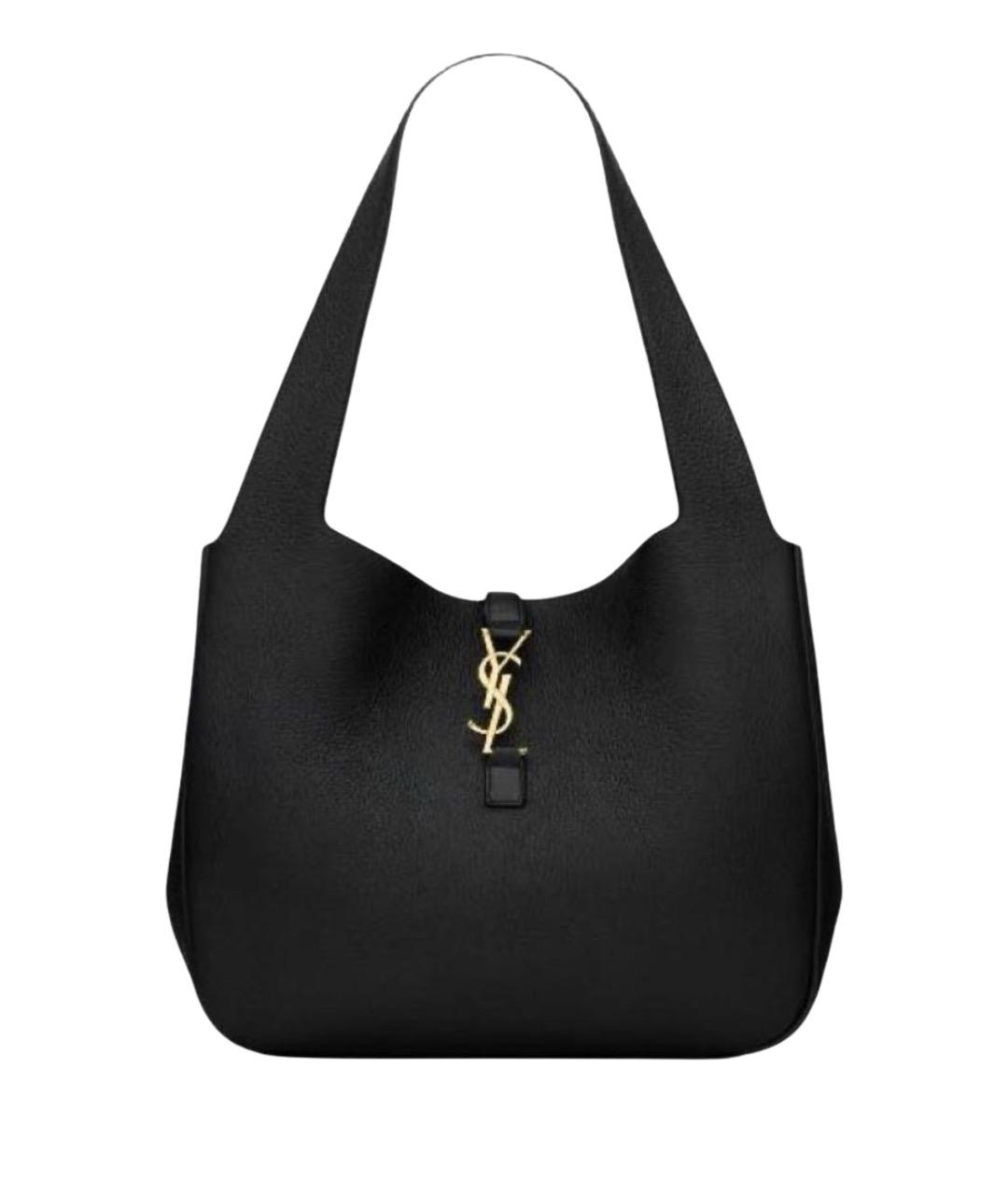 SAINT LAURENT Черная кожаная сумка тоут, фото 1
