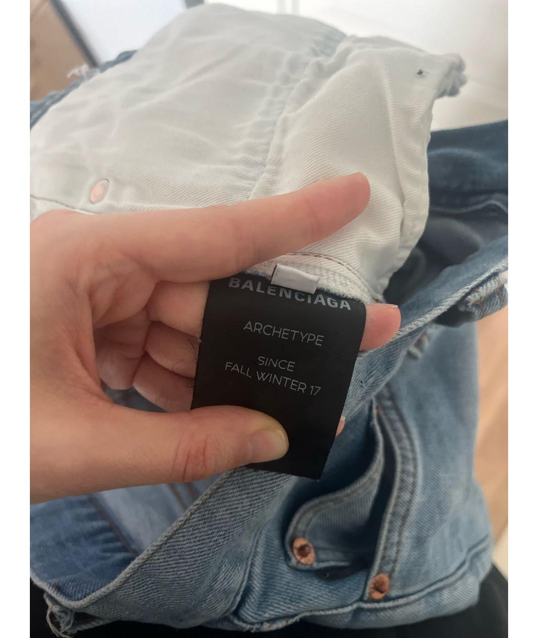 BALENCIAGA Голубые джинсы слим, фото 4