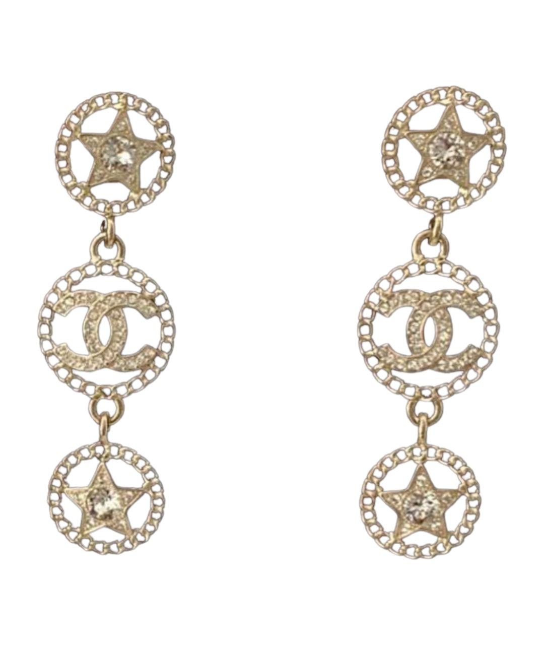 CHANEL Золотые латунные серьги, фото 1