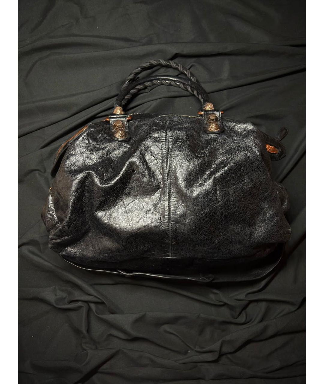 BALENCIAGA Черная кожаная сумка с короткими ручками, фото 3