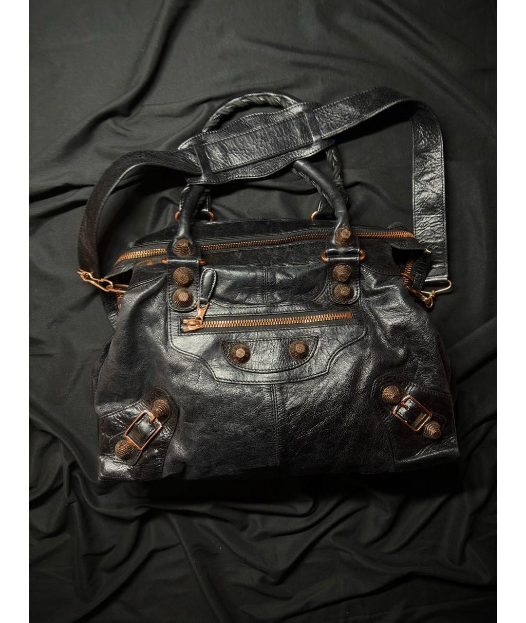 BALENCIAGA Черная кожаная сумка с короткими ручками, фото 9