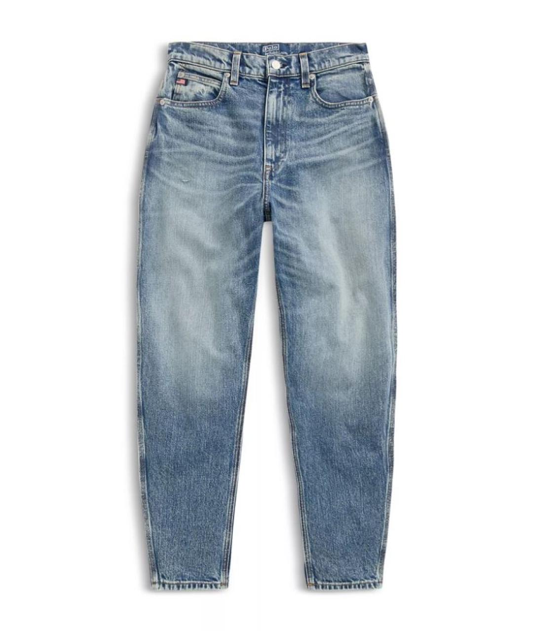 POLO RALPH LAUREN Голубые хлопковые прямые джинсы, фото 1