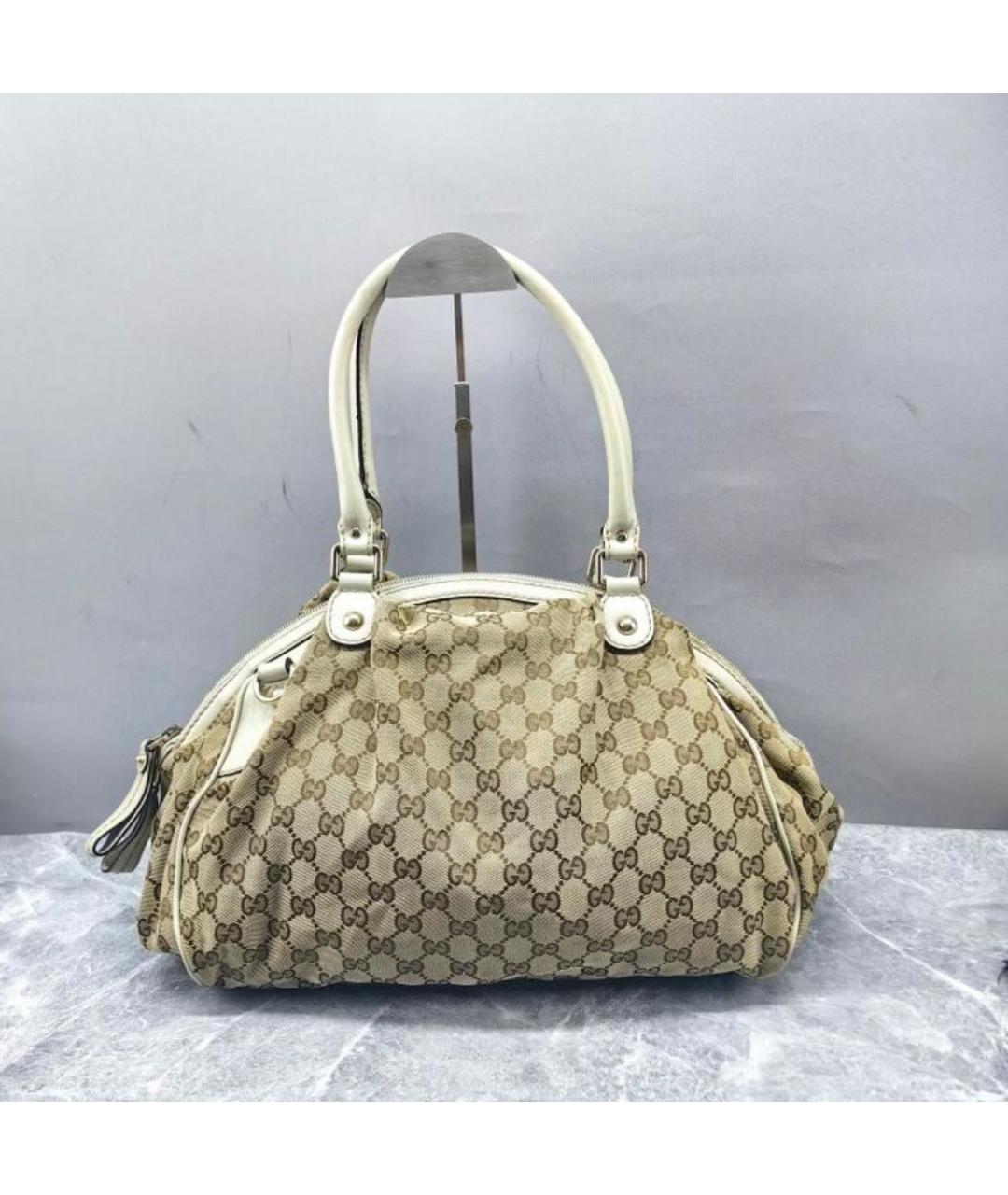 GUCCI Бежевая сумка с короткими ручками, фото 6