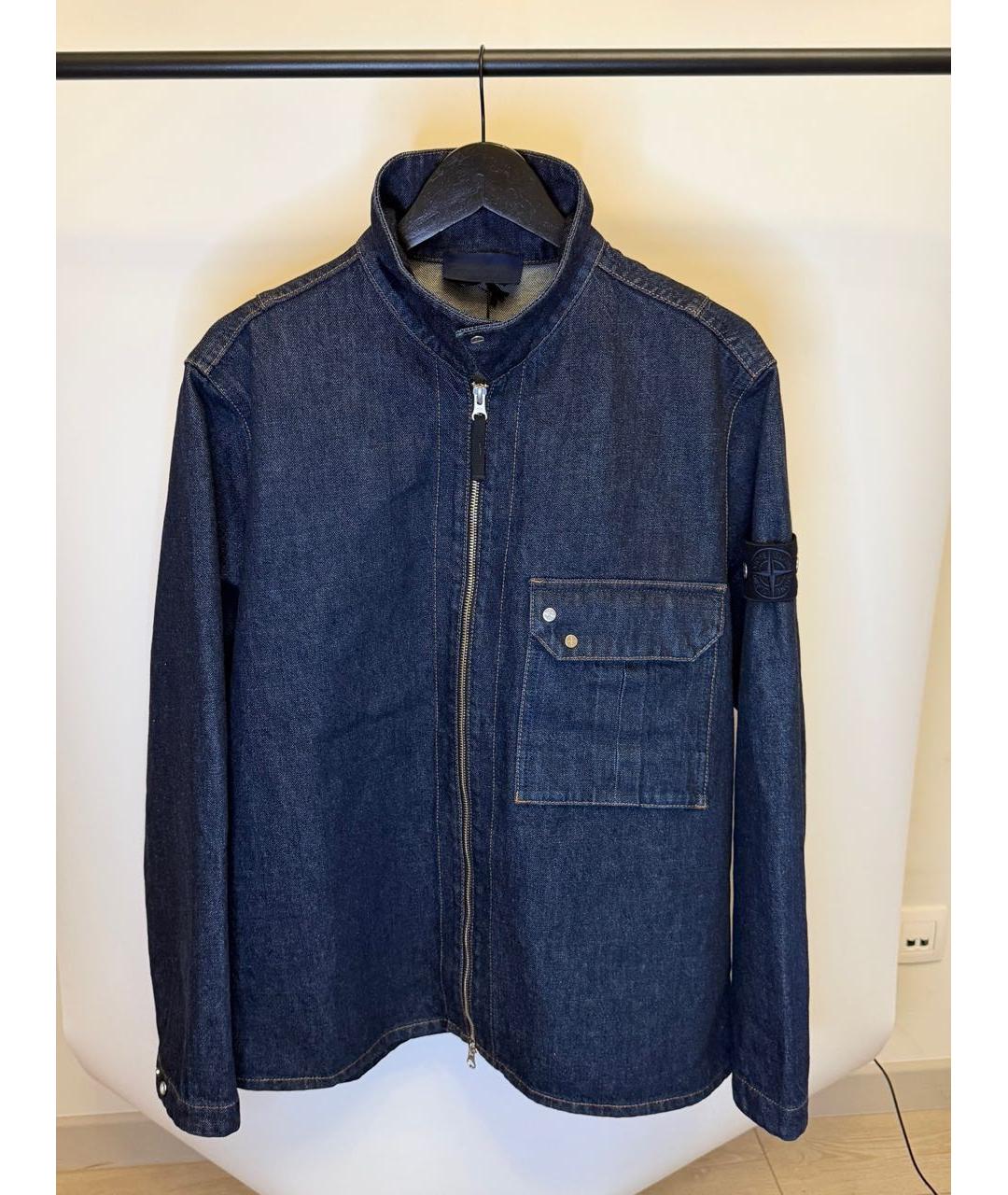 STONE ISLAND Темно-синяя деним куртка, фото 5