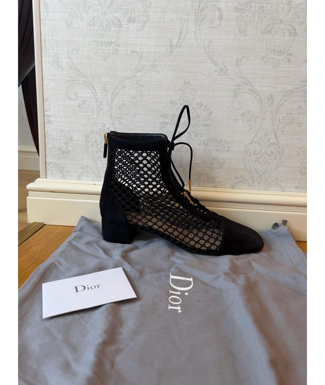 CHRISTIAN DIOR Черные замшевые ботильоны, фото 9