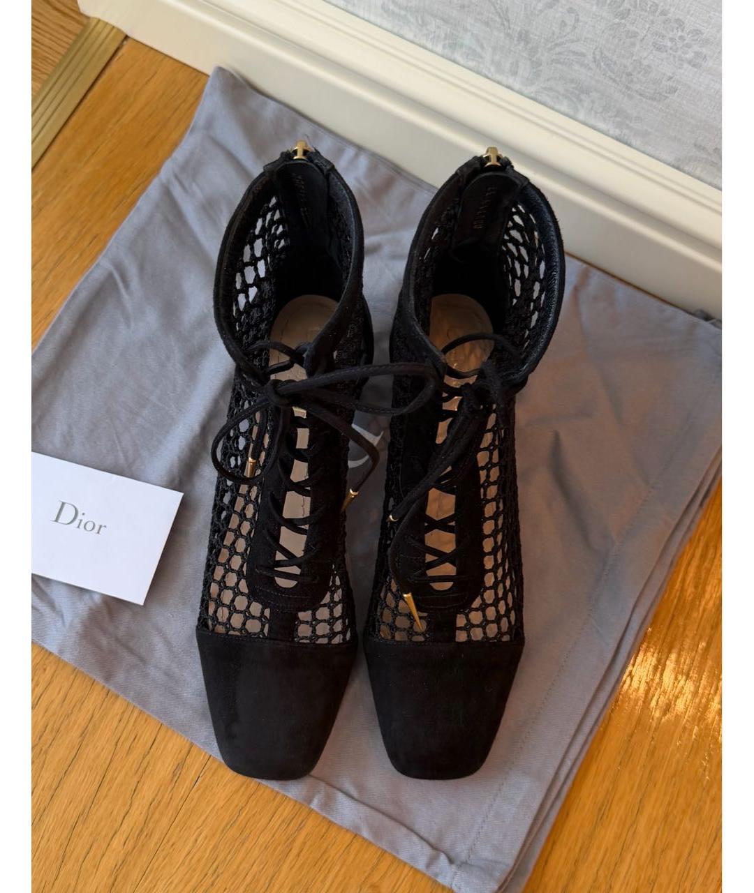 CHRISTIAN DIOR Черные замшевые ботильоны, фото 2