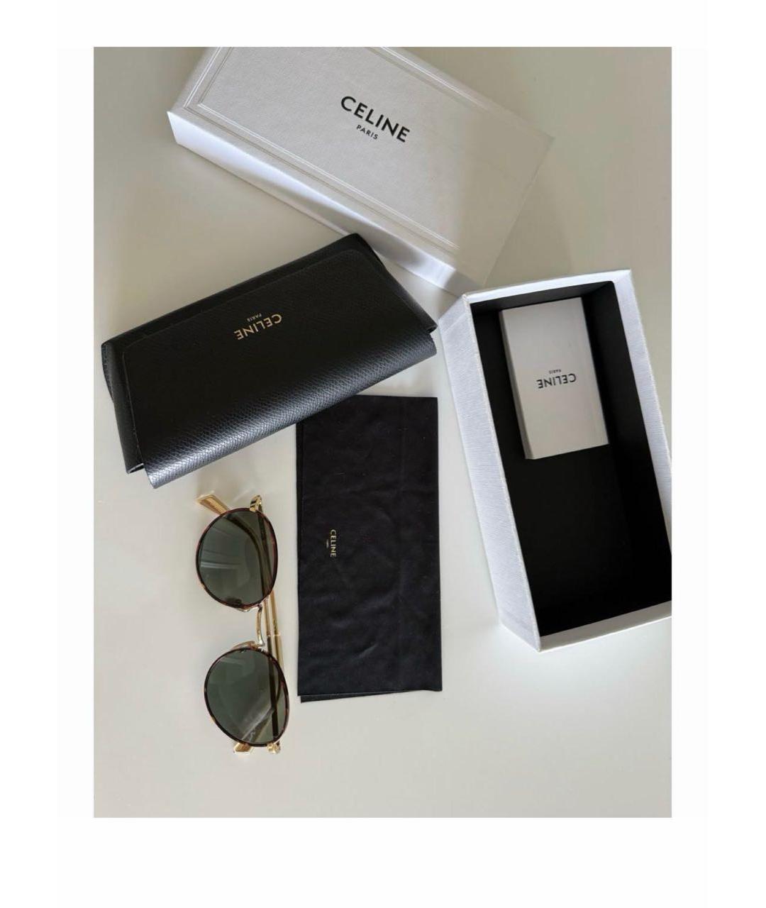 CELINE Золотые пластиковые солнцезащитные очки, фото 3