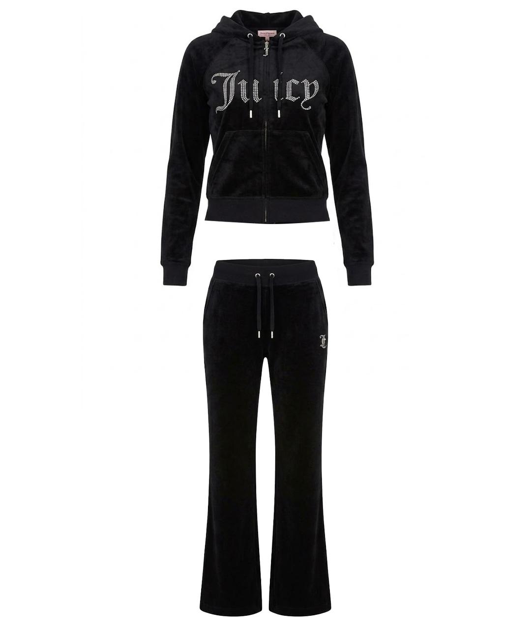 JUICY COUTURE Черный велюровый костюм с брюками, фото 1