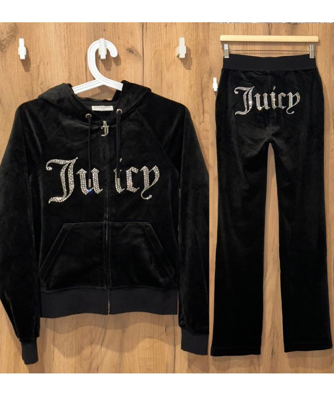 JUICY COUTURE Черный велюровый костюм с брюками, фото 3