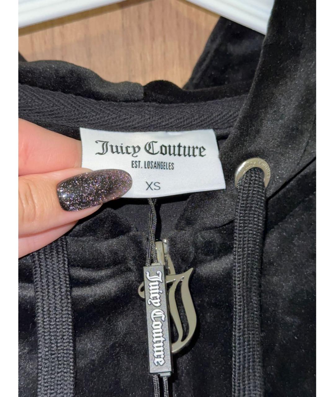 JUICY COUTURE Черный велюровый костюм с брюками, фото 6