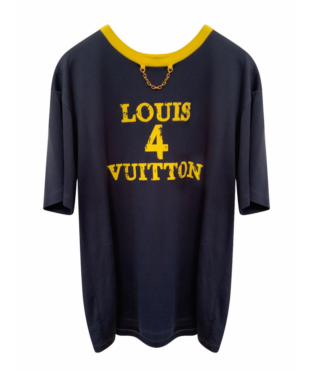 LOUIS VUITTON Синяя хлопковая футболка, фото 1