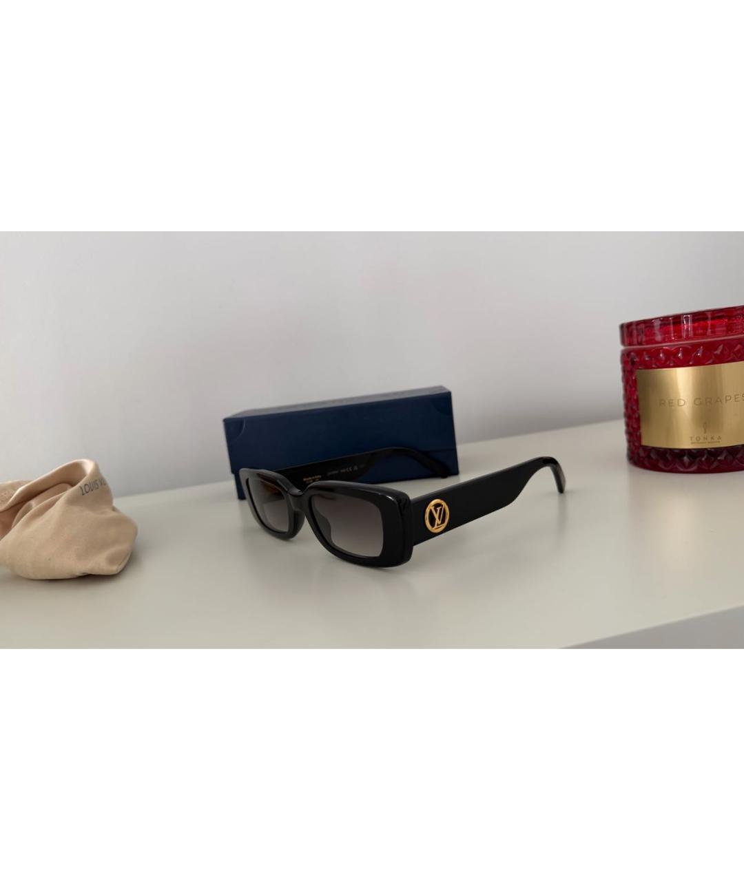 LOUIS VUITTON Черные пластиковые солнцезащитные очки, фото 2