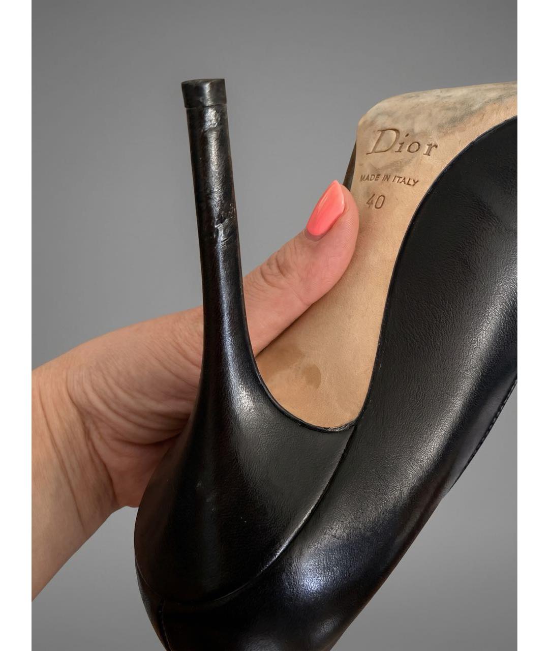 CHRISTIAN DIOR Черные кожаные туфли, фото 6