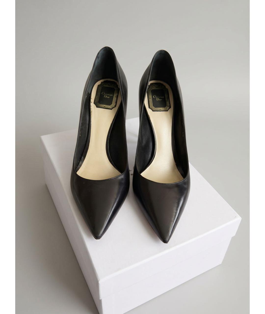 CHRISTIAN DIOR Черные кожаные туфли, фото 2