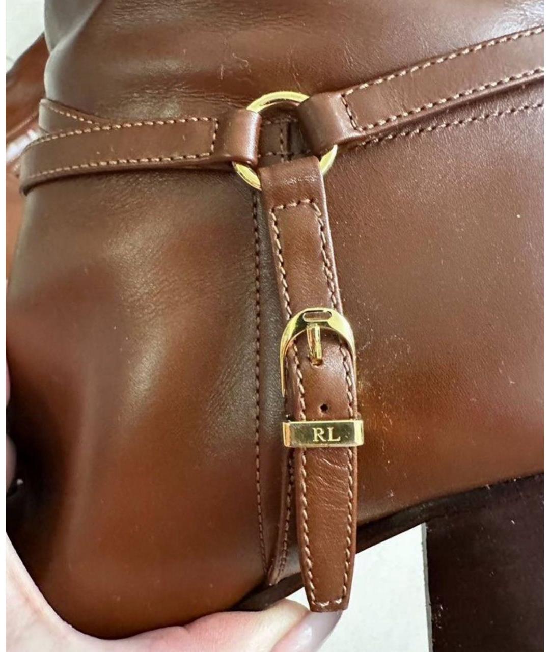 RALPH LAUREN Коричневые кожаные сапоги, фото 2