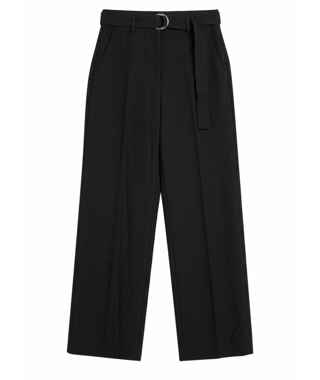 HUGO BOSS Черные полиэстеровые прямые брюки, фото 1