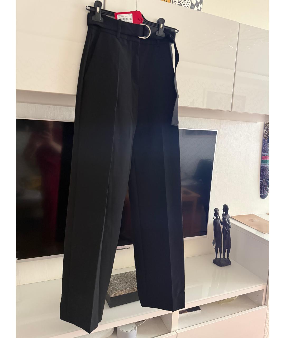 HUGO BOSS Черные полиэстеровые прямые брюки, фото 5