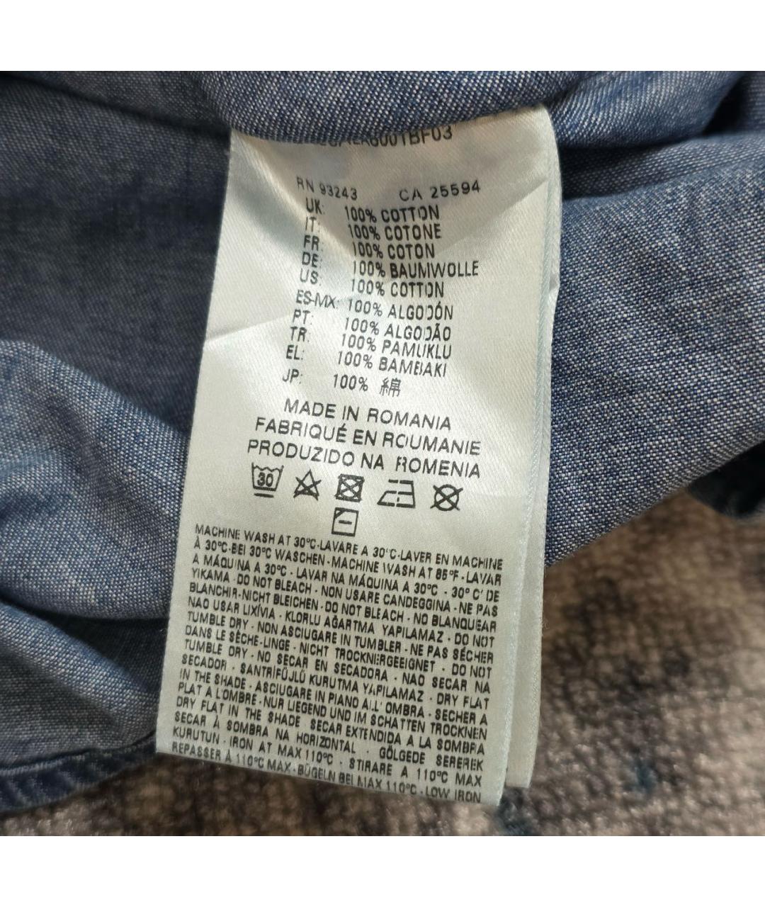 DIESEL Синяя хлопковая кэжуал рубашка, фото 8