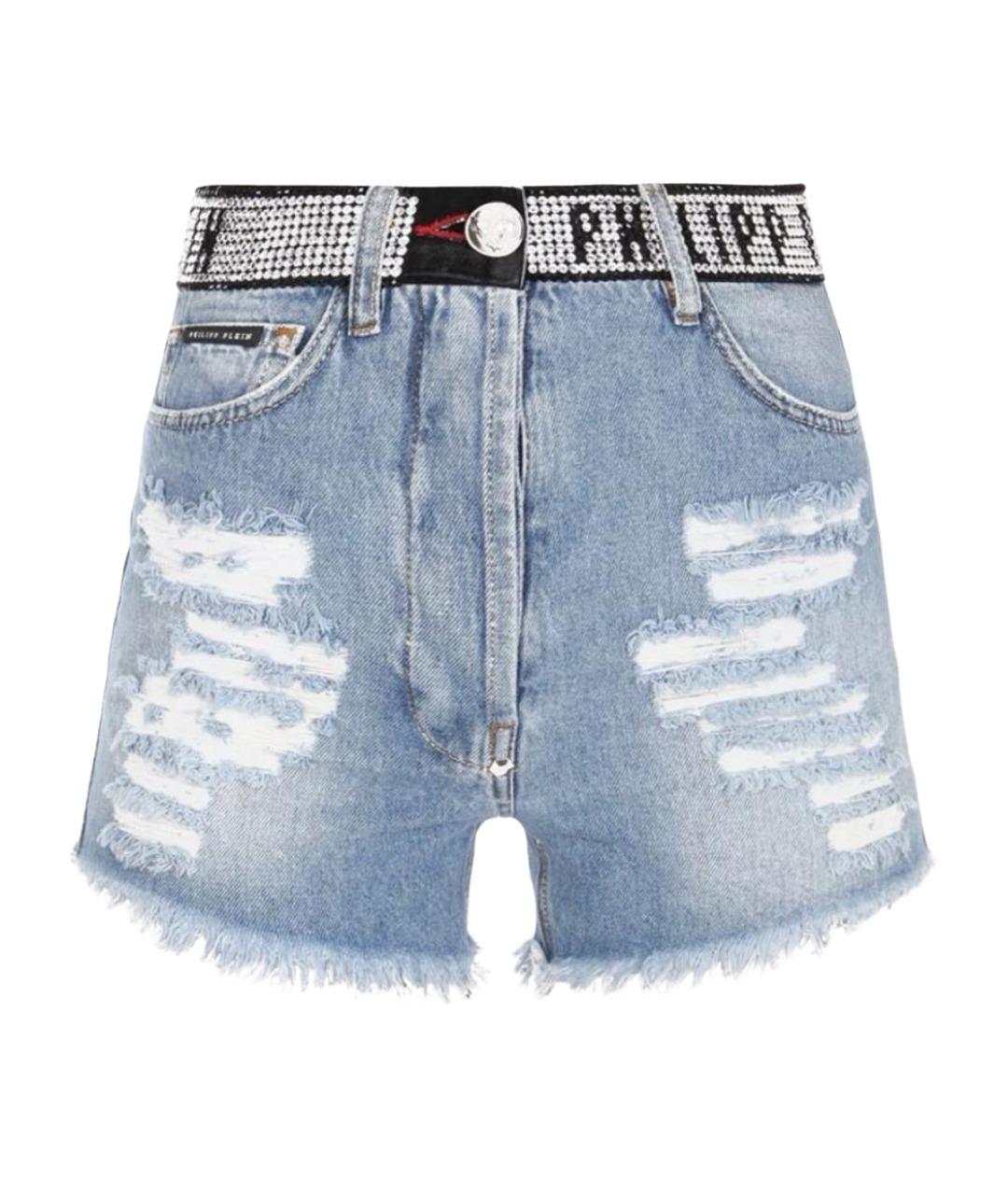 PHILIPP PLEIN Голубые деним шорты, фото 1