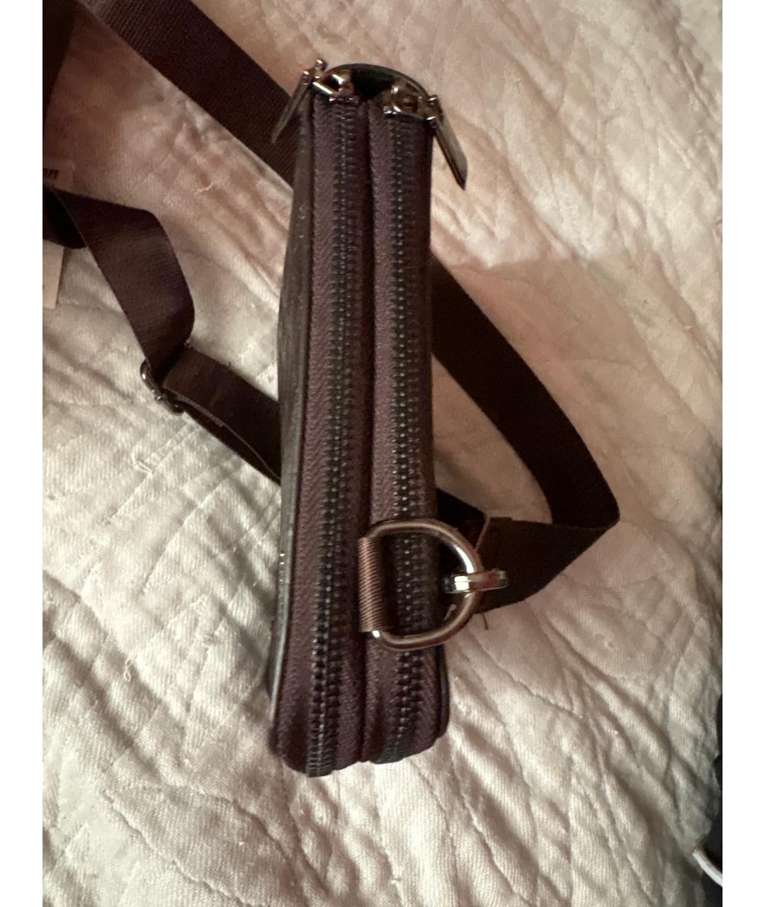 EMPORIO ARMANI Коричневая кожаная сумка на плечо, фото 3
