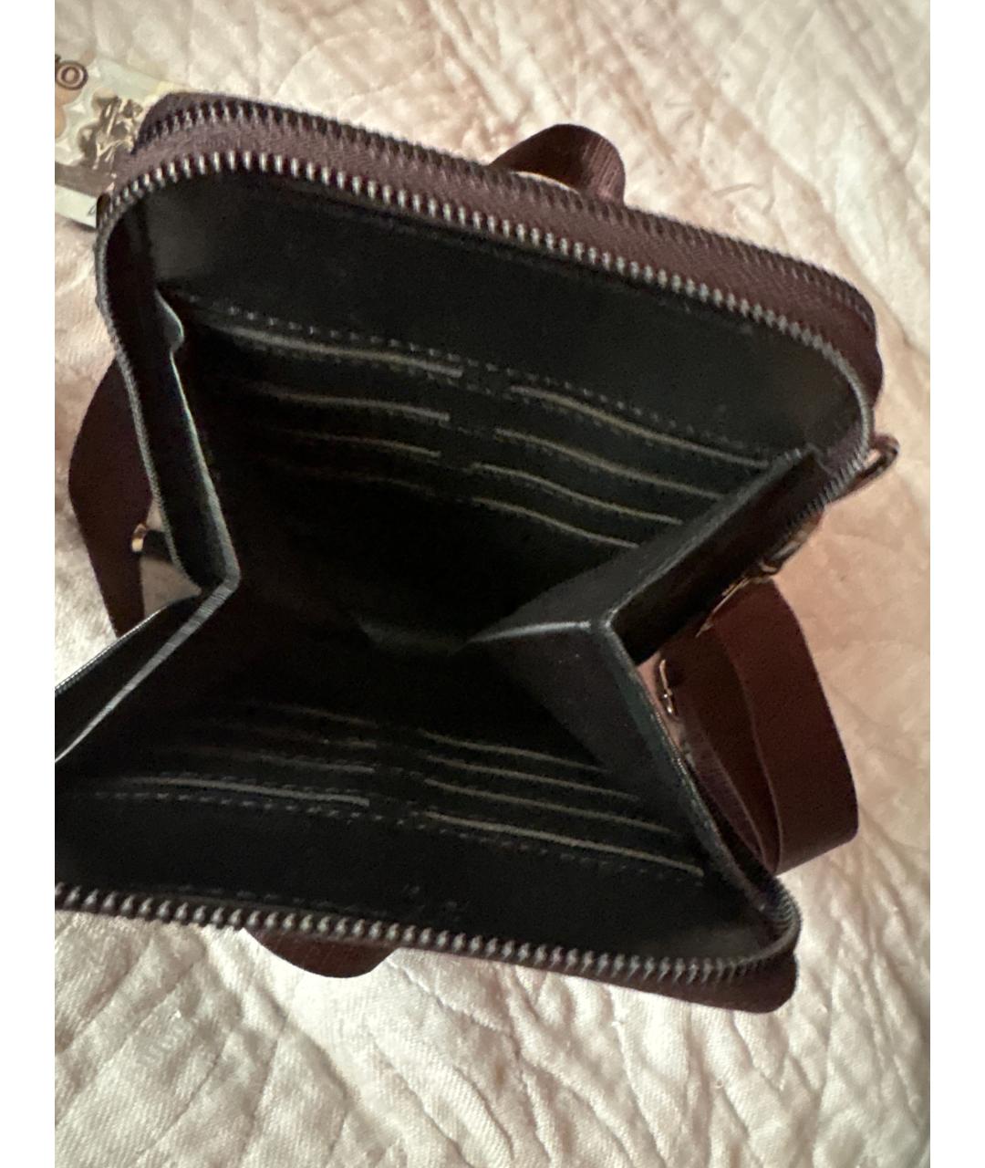 EMPORIO ARMANI Коричневая кожаная сумка на плечо, фото 4
