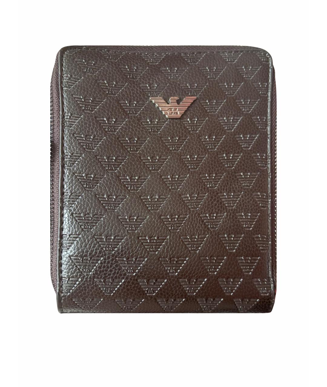 EMPORIO ARMANI Коричневая кожаная сумка на плечо, фото 1