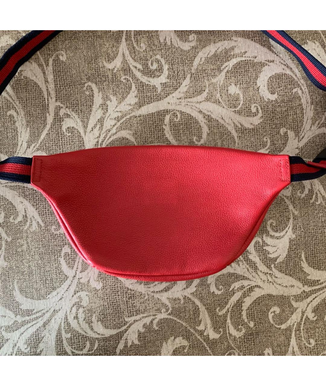 GUCCI Красная кожаная поясная сумка, фото 3