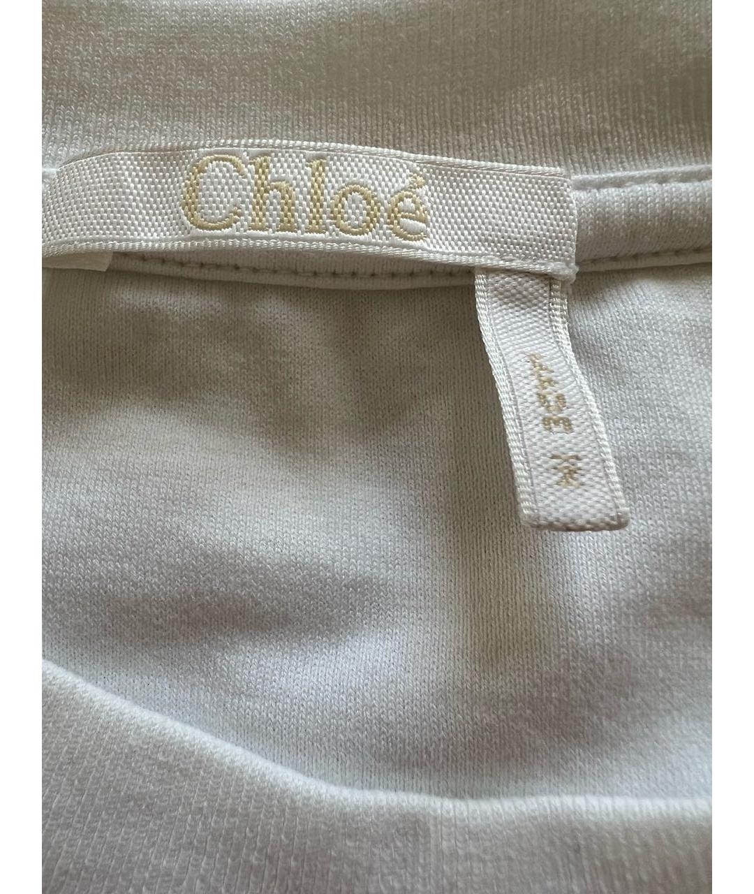 CHLOE Белая хлопковая футболка, фото 2