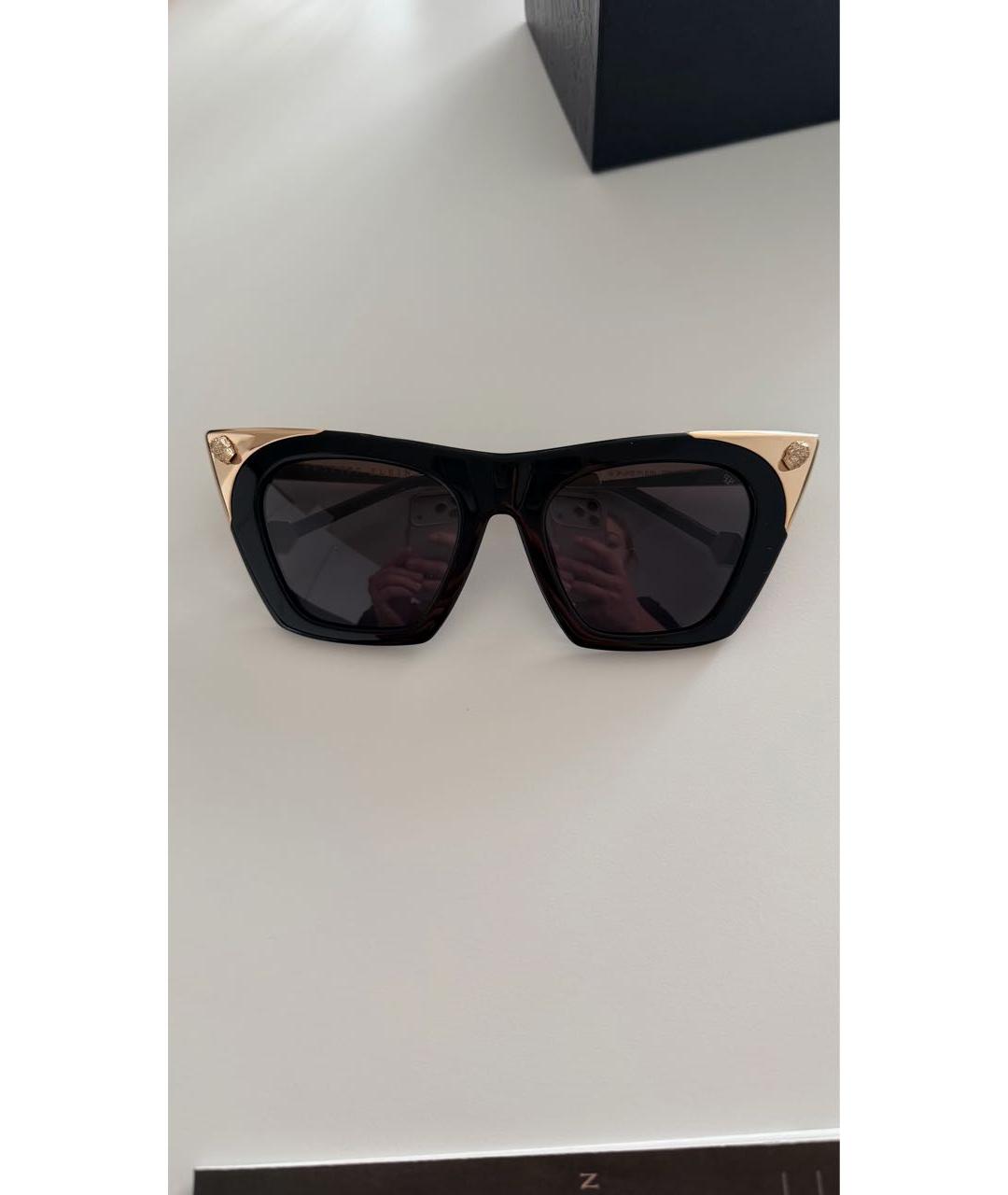 PHILIPP PLEIN Черные пластиковые солнцезащитные очки, фото 8