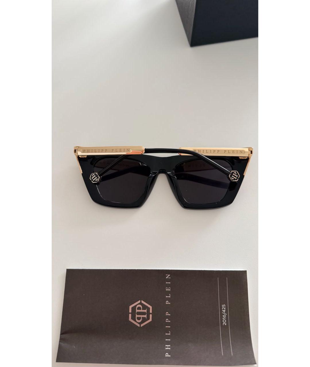 PHILIPP PLEIN Черные пластиковые солнцезащитные очки, фото 5
