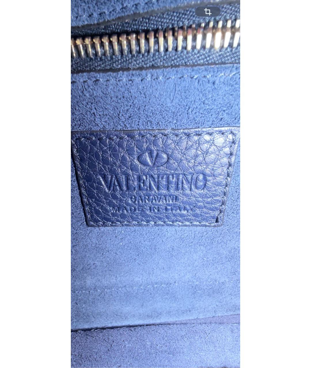 VALENTINO Темно-синяя кожаная сумка через плечо, фото 7