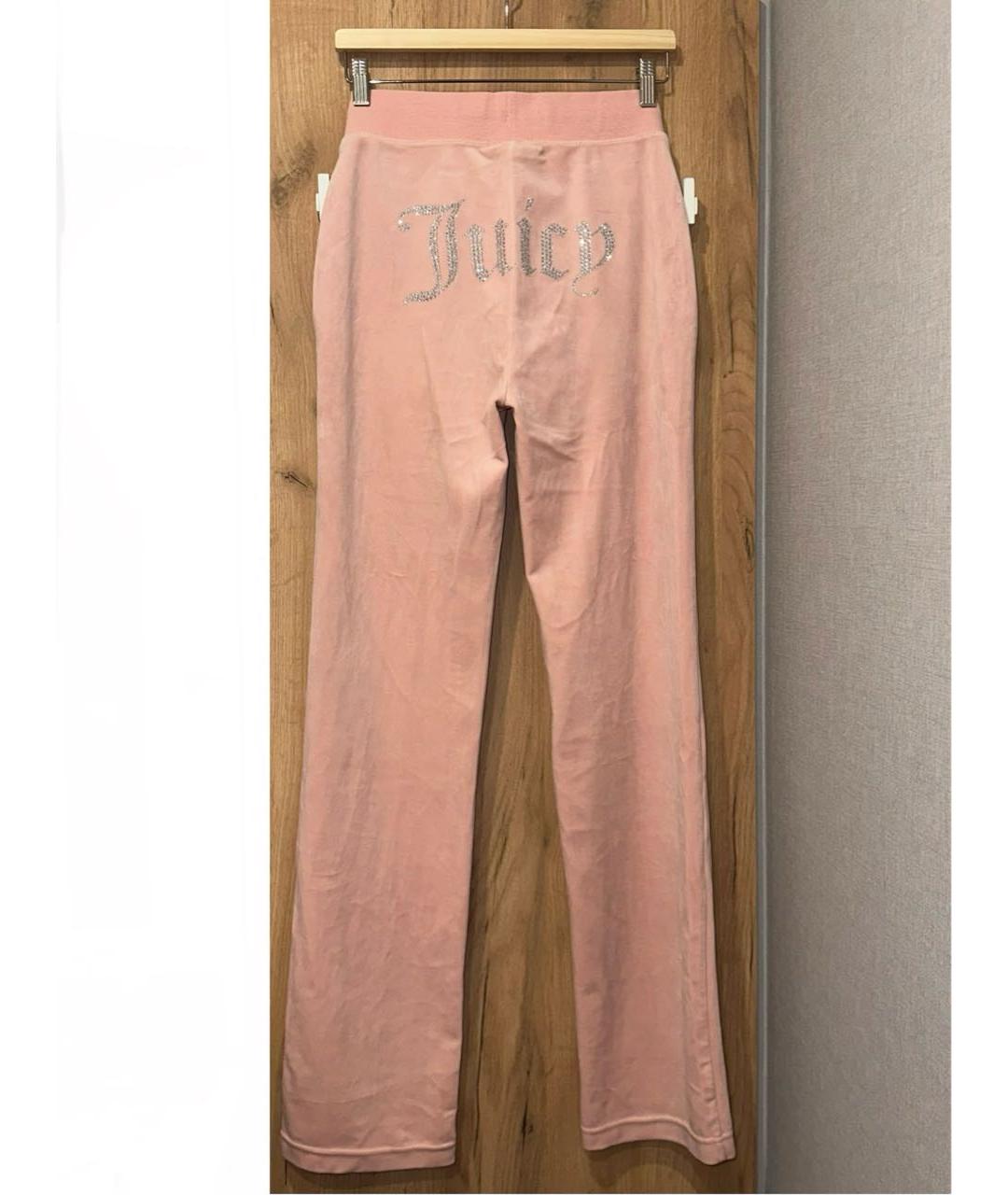 JUICY COUTURE Розовый велюровый костюм с брюками, фото 3
