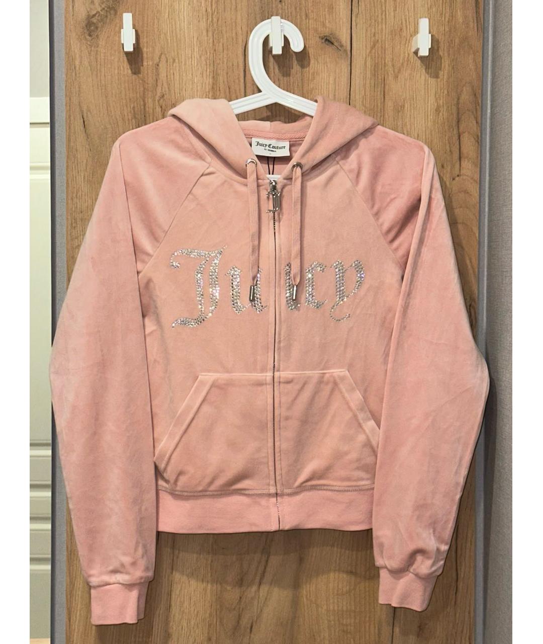 JUICY COUTURE Розовый велюровый костюм с брюками, фото 2