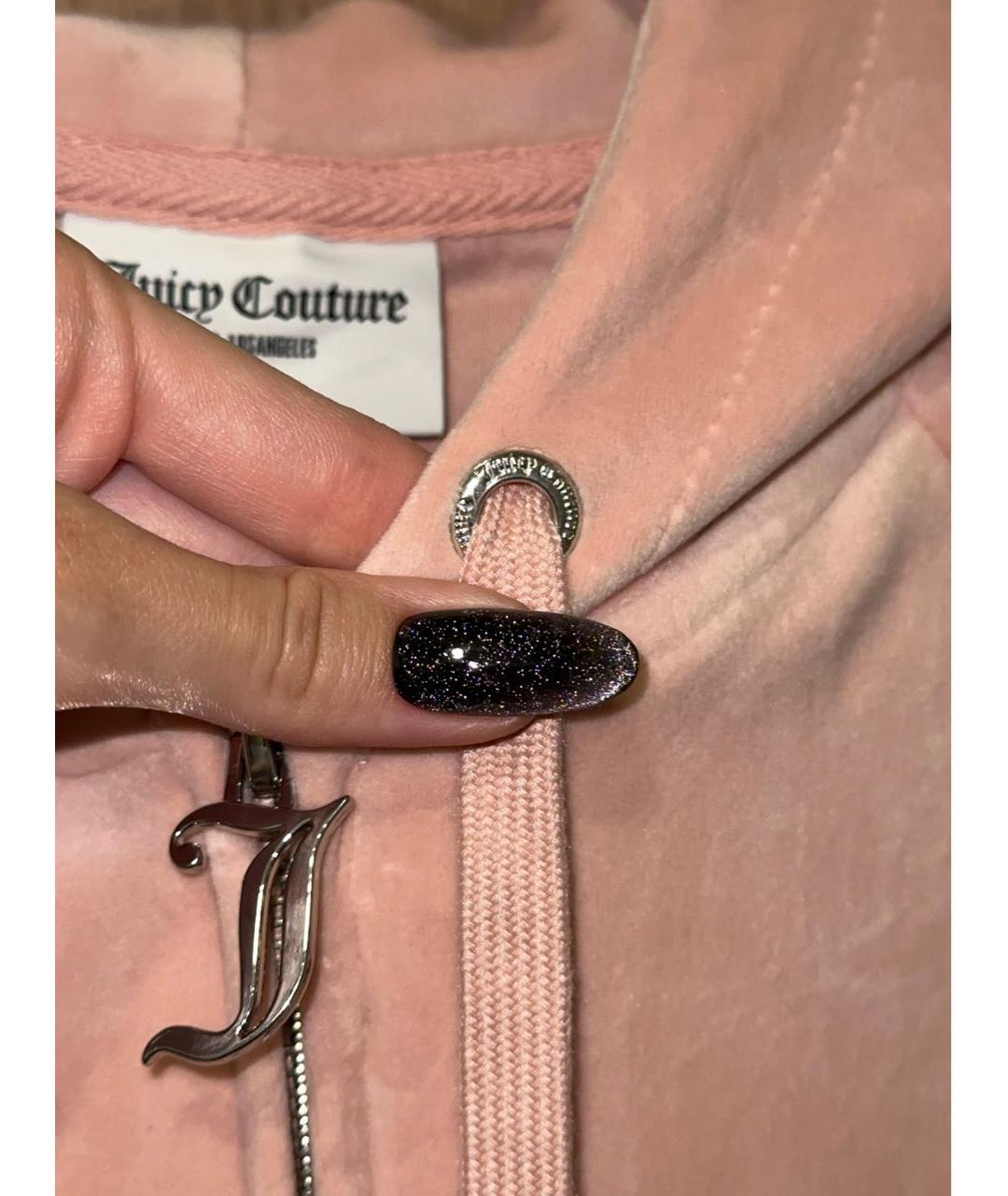 JUICY COUTURE Розовый велюровый костюм с брюками, фото 6