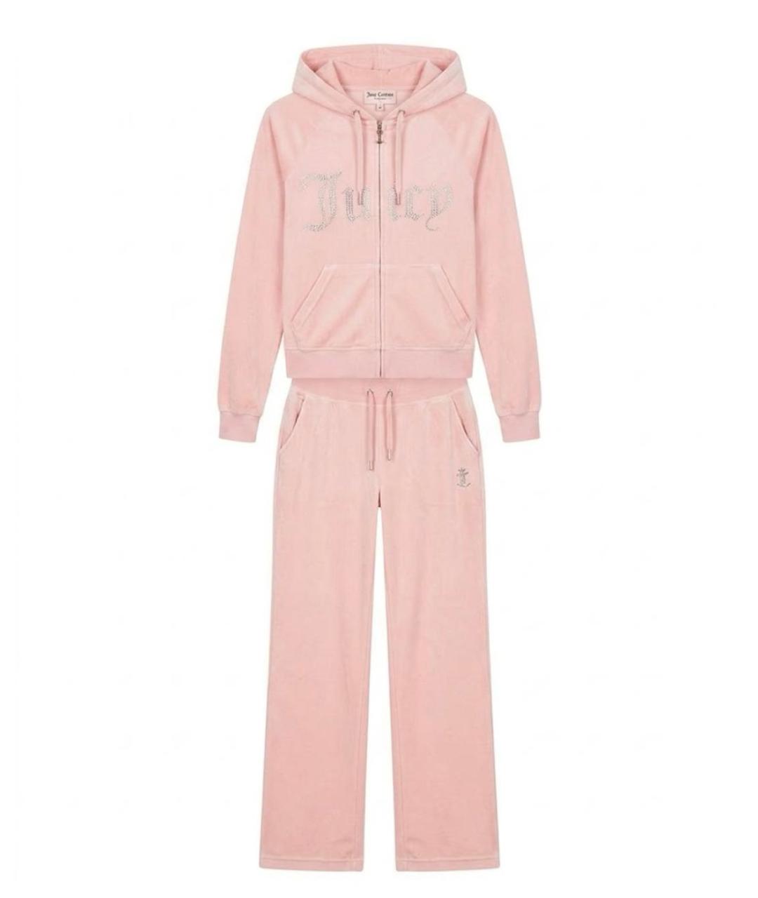 JUICY COUTURE Розовый велюровый костюм с брюками, фото 1