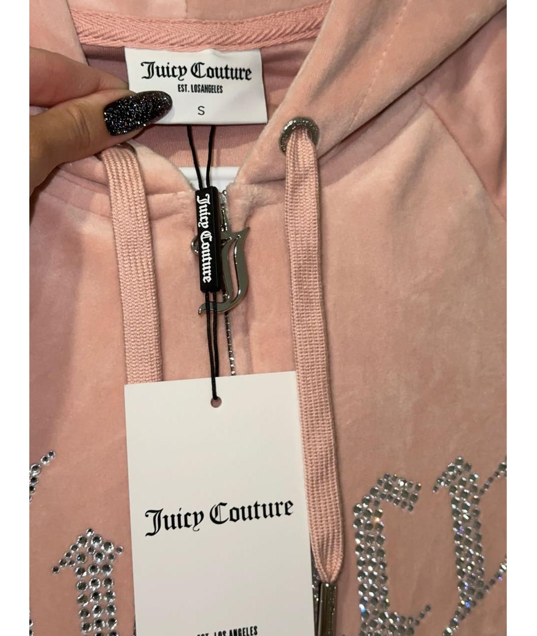 JUICY COUTURE Розовый велюровый костюм с брюками, фото 5