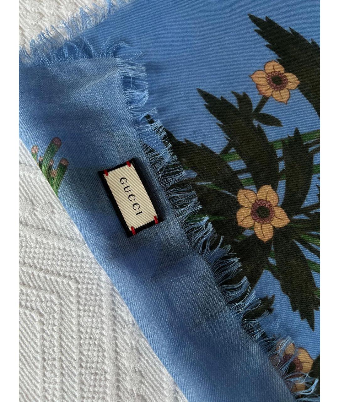 GUCCI Синий шарф, фото 3
