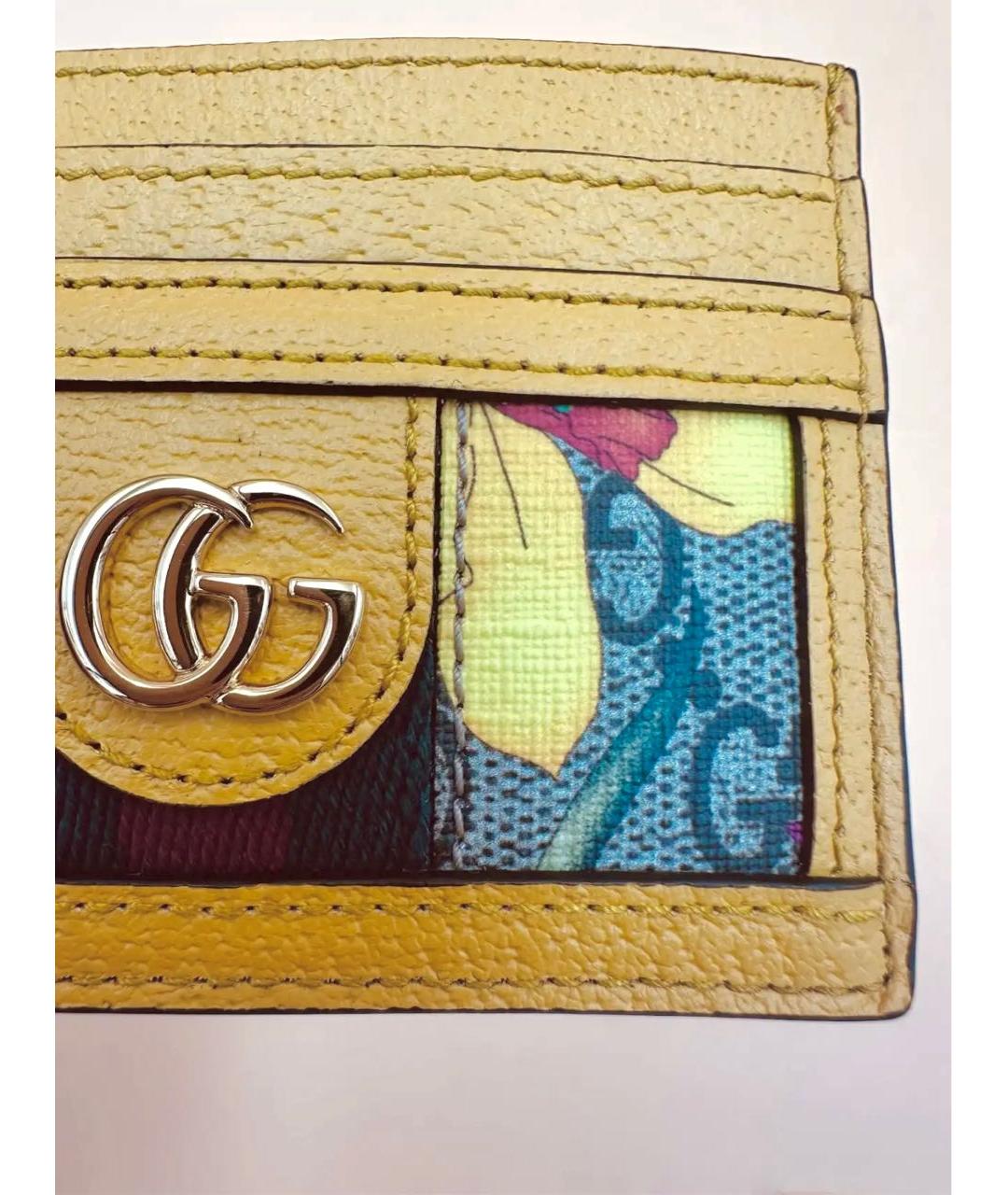 GUCCI Желтый кожаный кардхолдер, фото 7