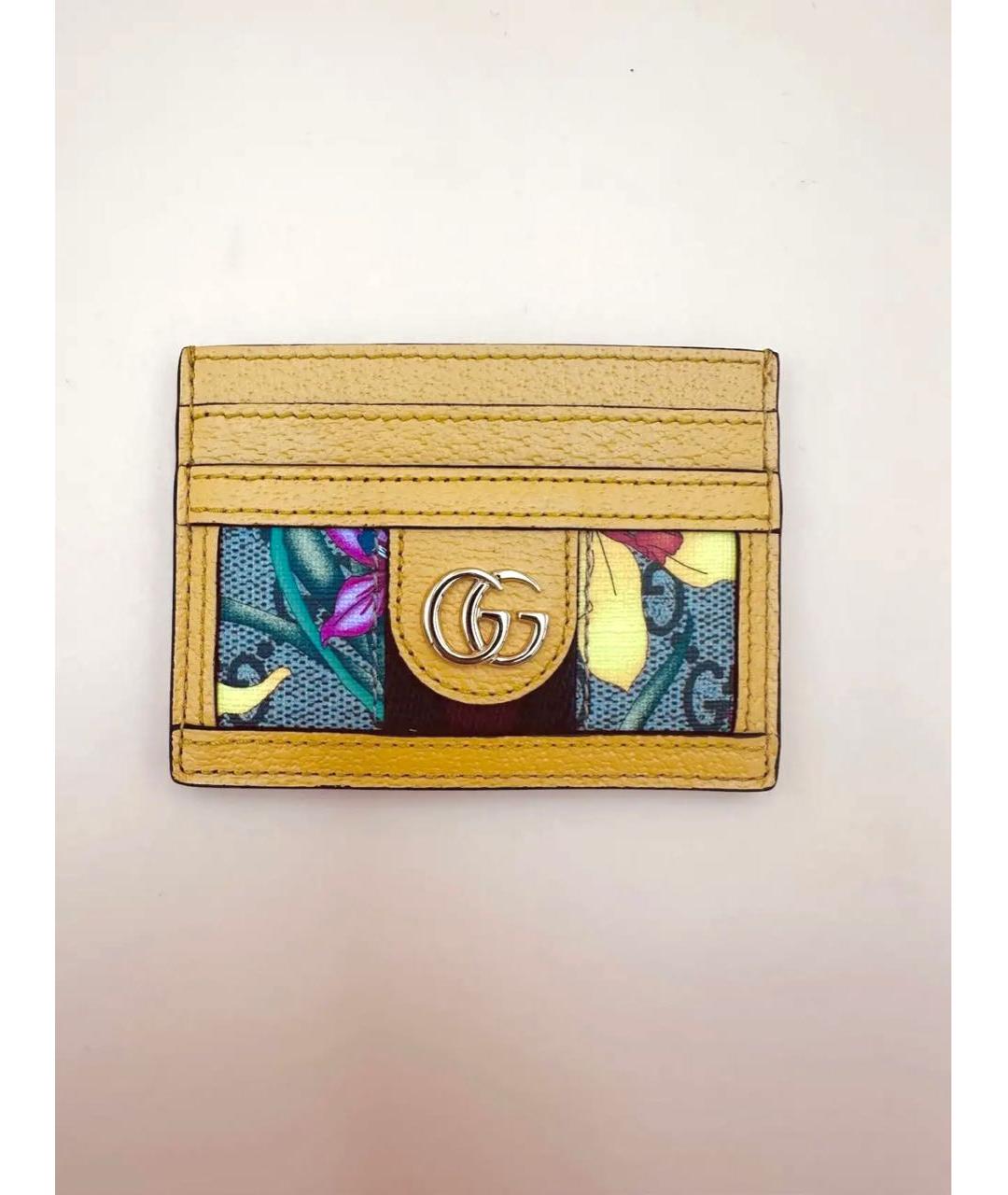 GUCCI Желтый кожаный кардхолдер, фото 9