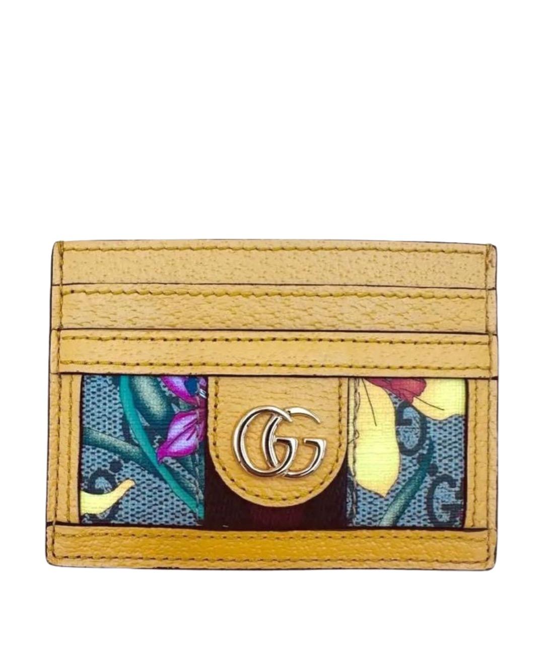 GUCCI Желтый кожаный кардхолдер, фото 1