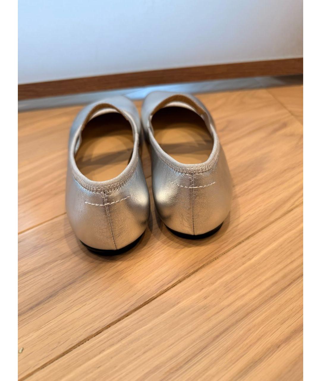 MM6 MAISON MARGIELA Серебряные кожаные туфли, фото 4