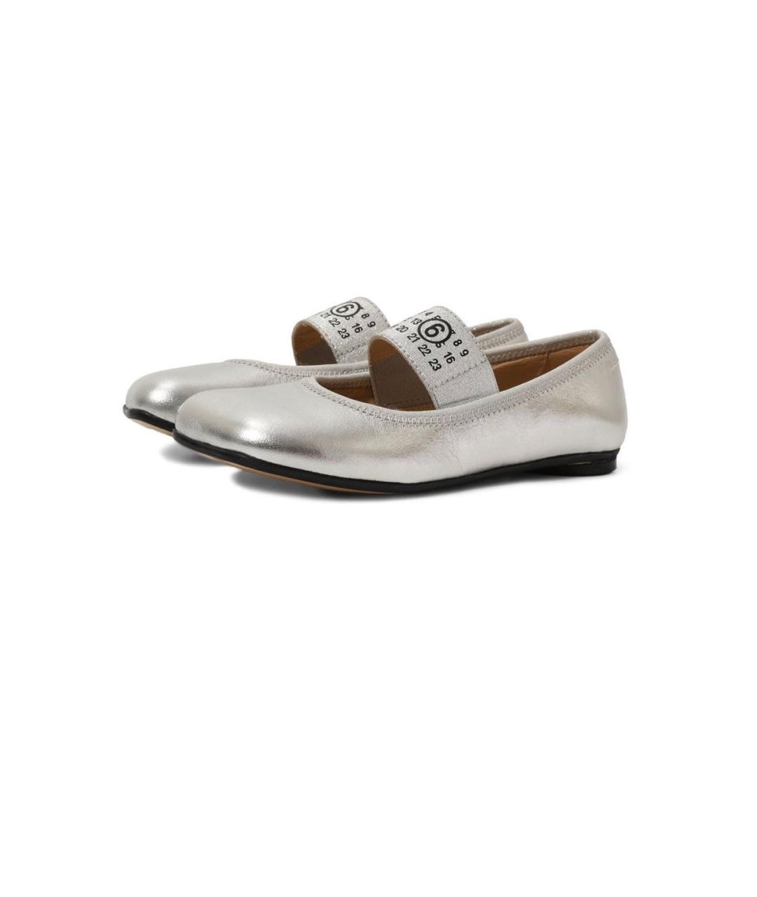 MM6 MAISON MARGIELA Серебряные кожаные туфли, фото 5