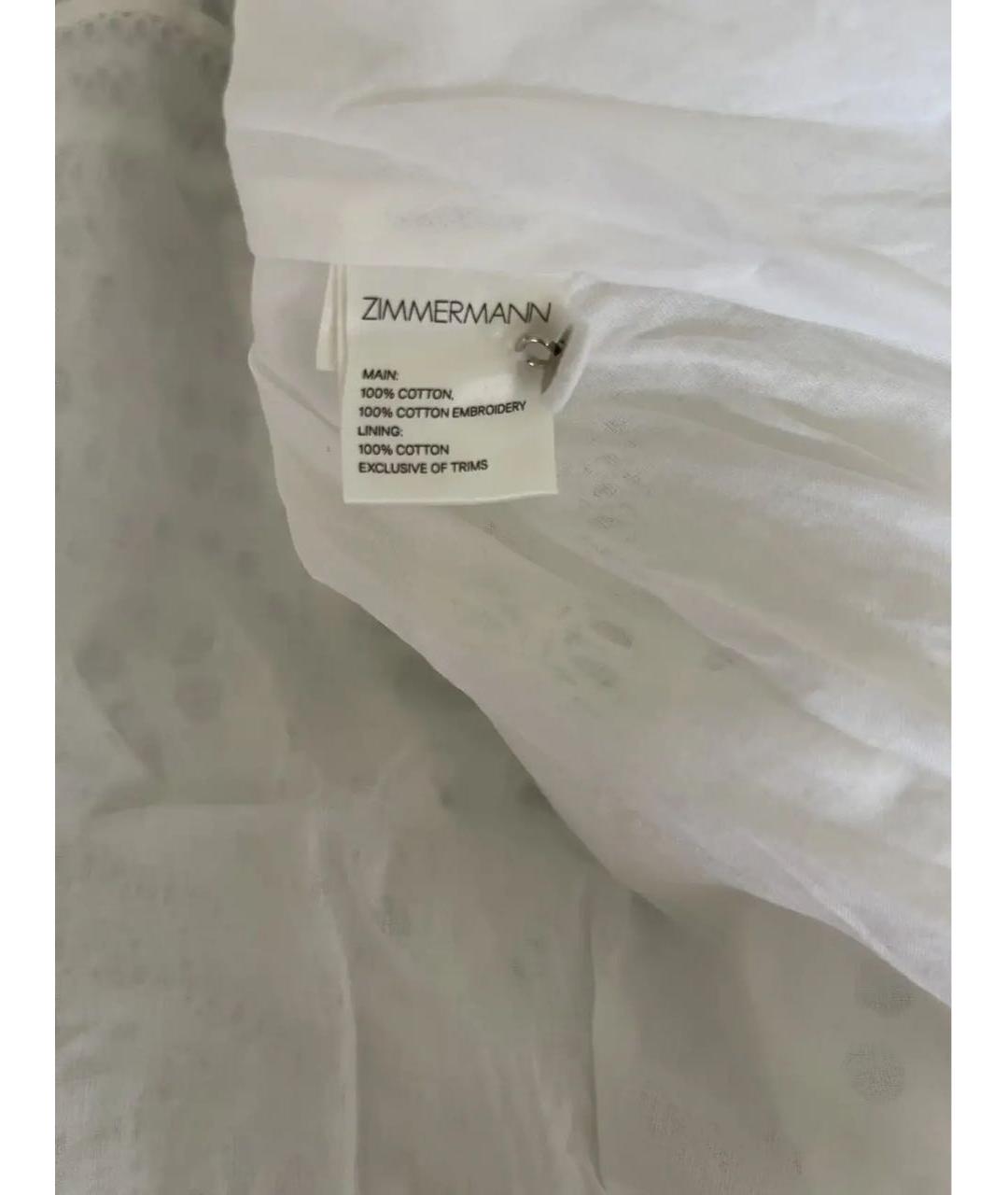 ZIMMERMANN Белое хлопковое повседневное платье, фото 3