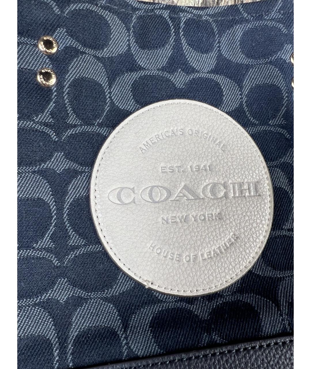 COACH Синяя сумка с короткими ручками, фото 2