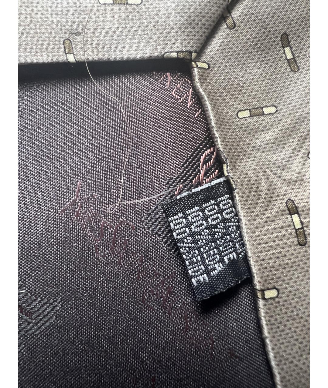SAINT LAURENT Серый шелковый галстук, фото 6