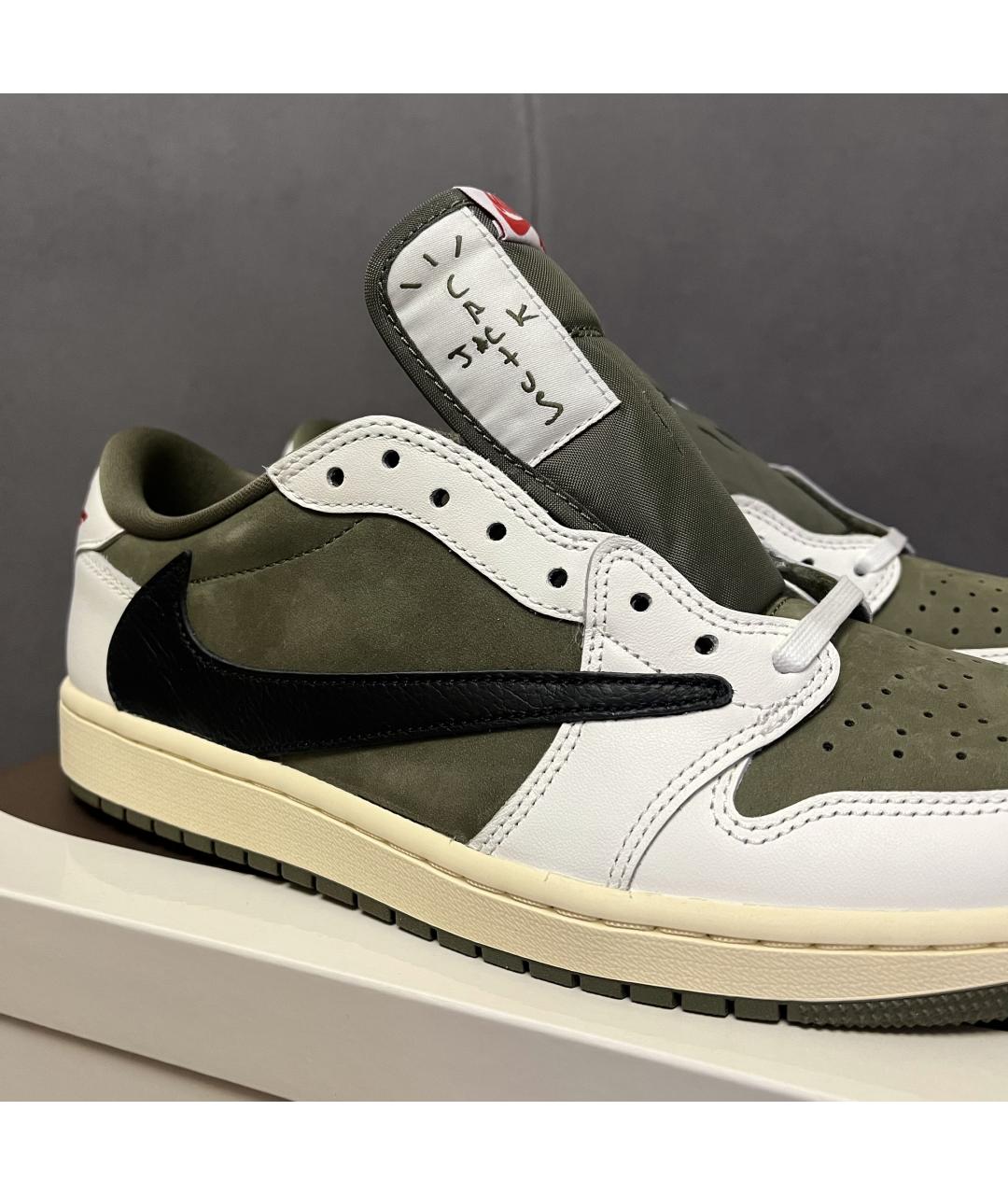 CACTUS JACK BY TRAVIS SCOTT Хаки кожаные низкие кроссовки / кеды, фото 5