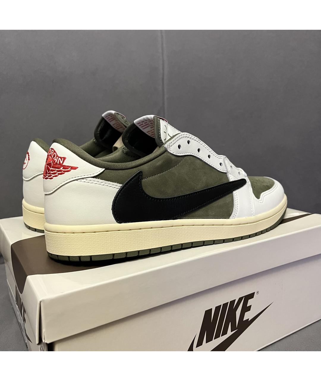 CACTUS JACK BY TRAVIS SCOTT Хаки кожаные низкие кроссовки / кеды, фото 7